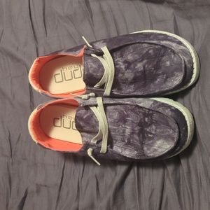 Hey Dude Ladies Wendy Tie Dye Navy Shoes